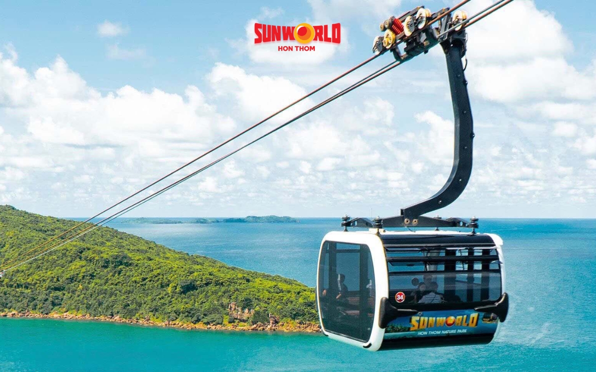 Bản đồ du lịch Phú Quốc: Trải nghiệm cáp treo vượt biển SunWorld Hòn Thơm 